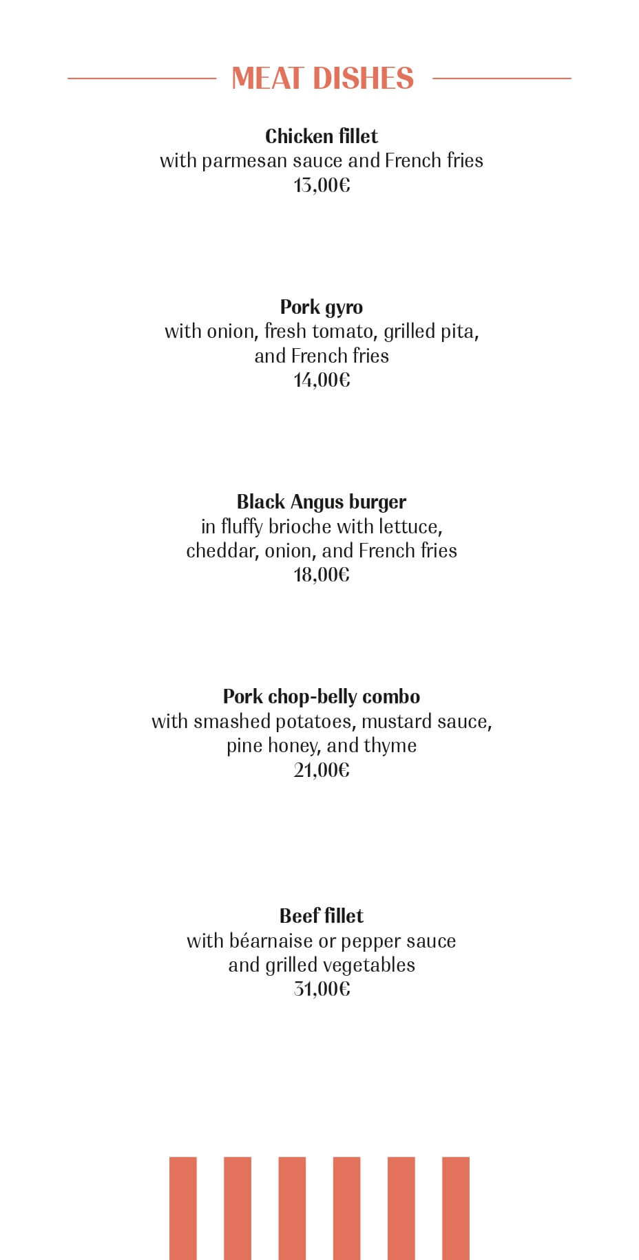 AVRA Menu