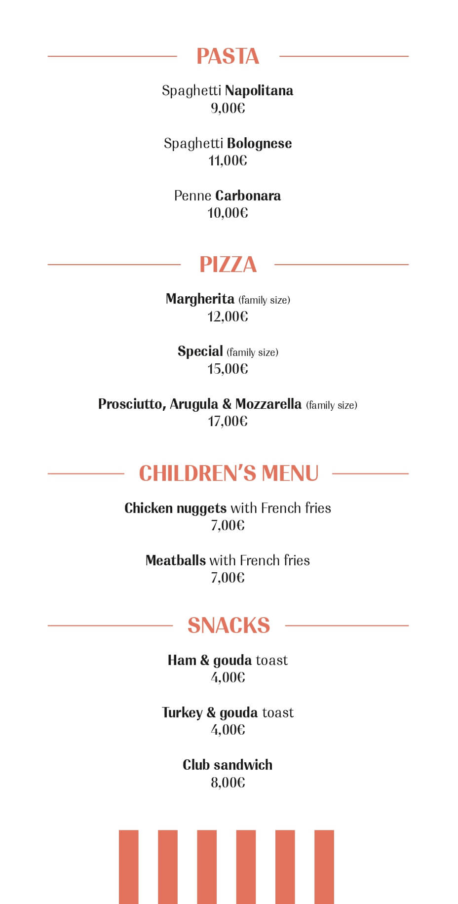 AVRA Menu